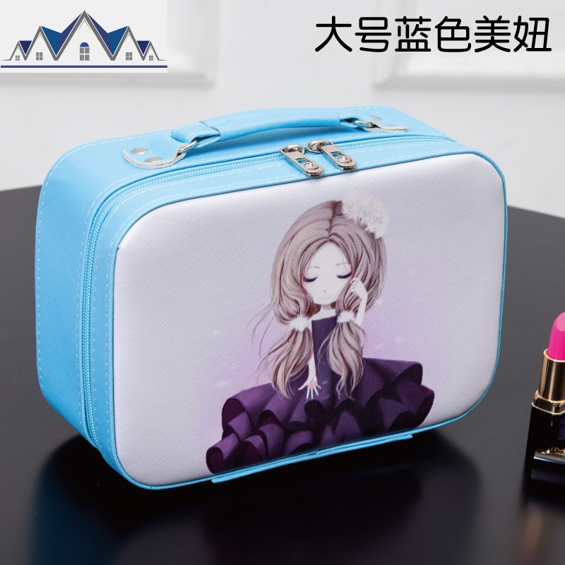 女收纳包手提便携可爱洗漱包手提化妆品箱化妆品手提化妆箱 三维工匠高清大图