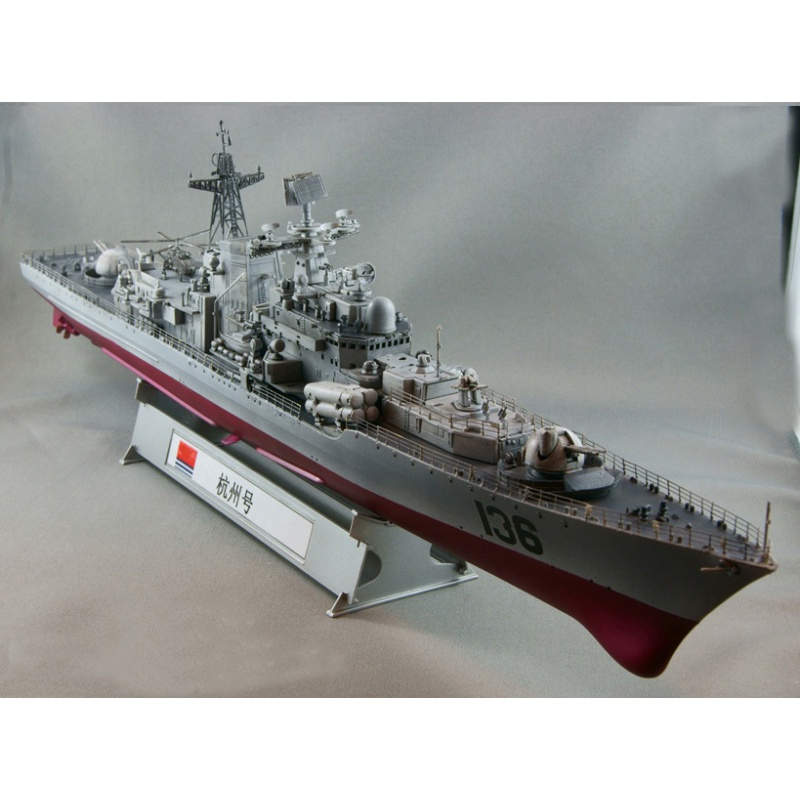 小号手拼装军事战舰模型03614仿真1200导弹驱逐舰136杭州号船模模型