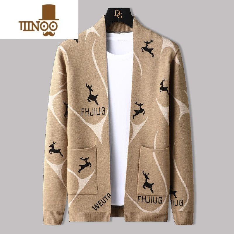 YANXU针织衫男士新款开衫毛衣套装休闲时尚搭配帅气成熟三件一套图片