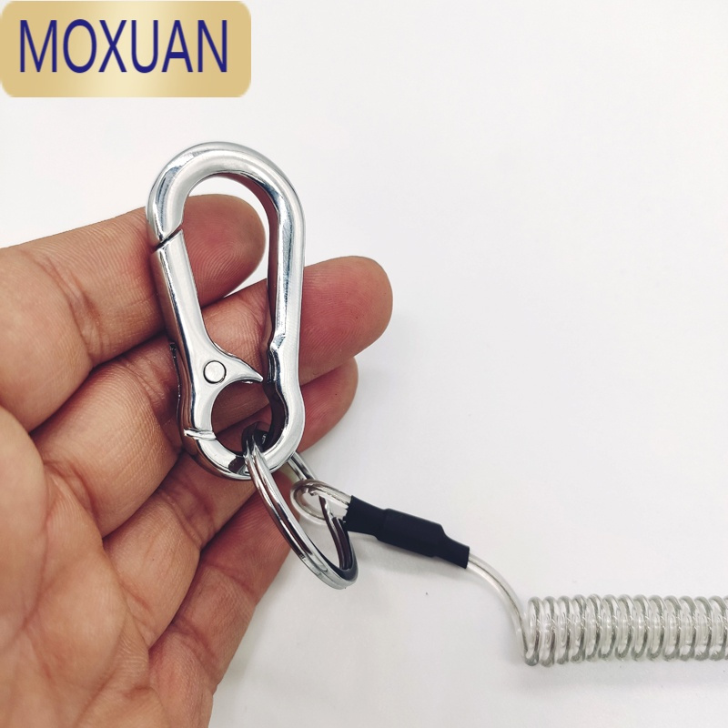 MOXUAN带钢丝弹簧绳防盗防丢锁匙扣创意挂件链钥匙扣腰挂伸缩钥匙绳链子