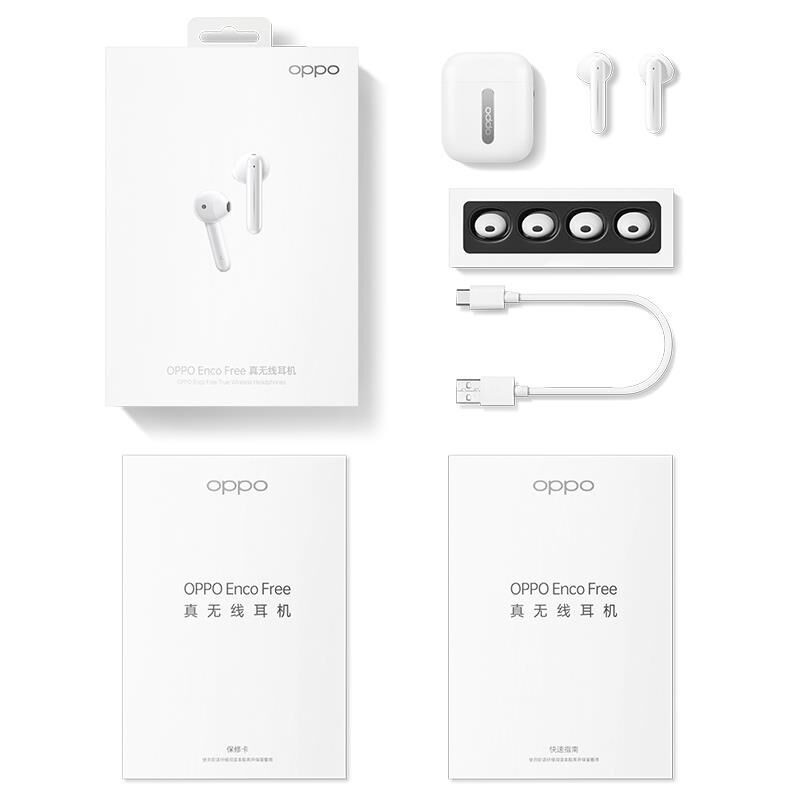 OPPO Enco Free 真无线蓝牙耳机 隐黑 半入耳式 通话降噪