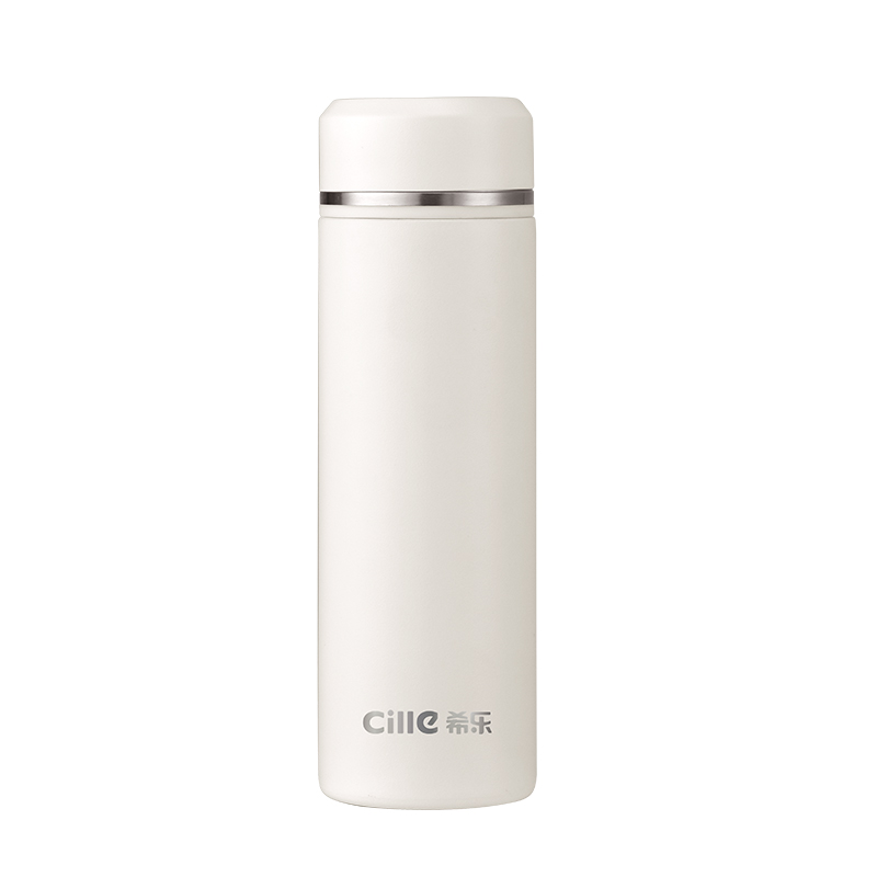 希乐Cille户外便携保温杯l贴心防漏设计轻巧易携户外运动旅行水杯 白色