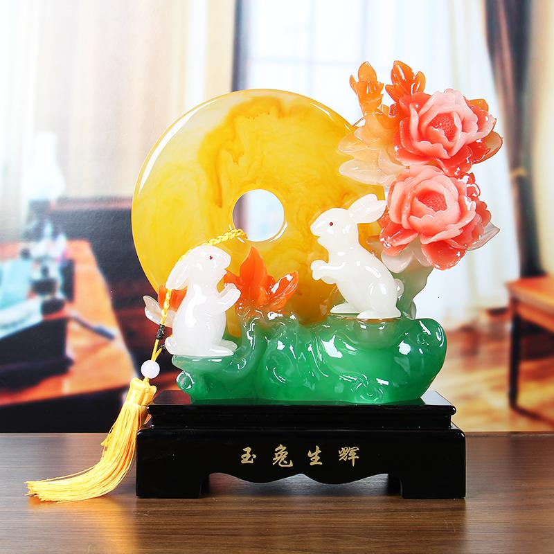 美帮汇玉兔摆件简约现代平安扣小兔子家居客厅装饰摆设高清大图
