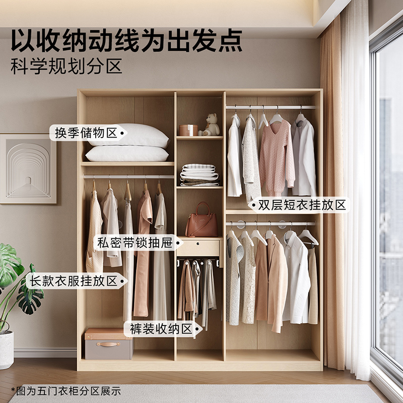 全友家居简约现代时尚家具卧室人造板衣橱家居大衣柜组合衣柜