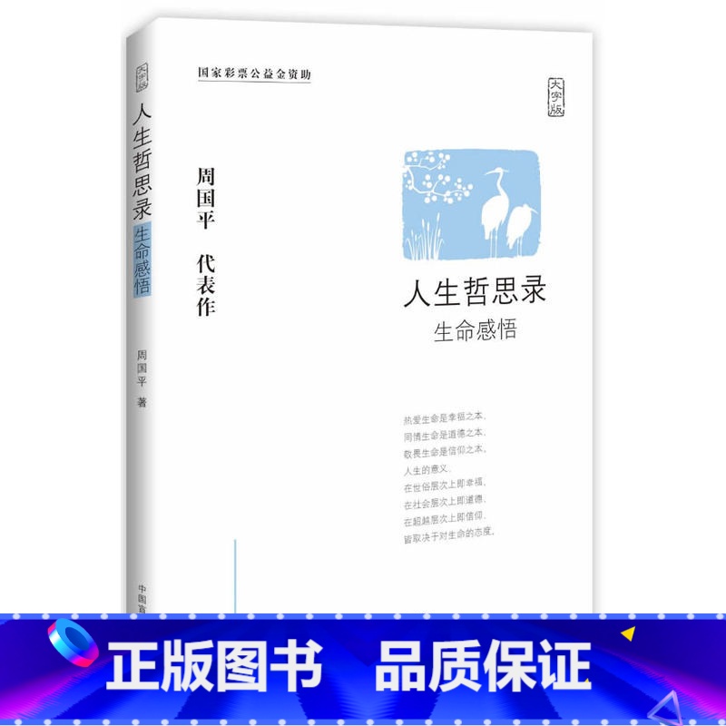 [正版]周国平人生哲思录大字版周国平哲学散文集随笔中国现当代随笔文学生命感悟情感体验人性观察精神家园哲学思考语录 盲文出高清大图