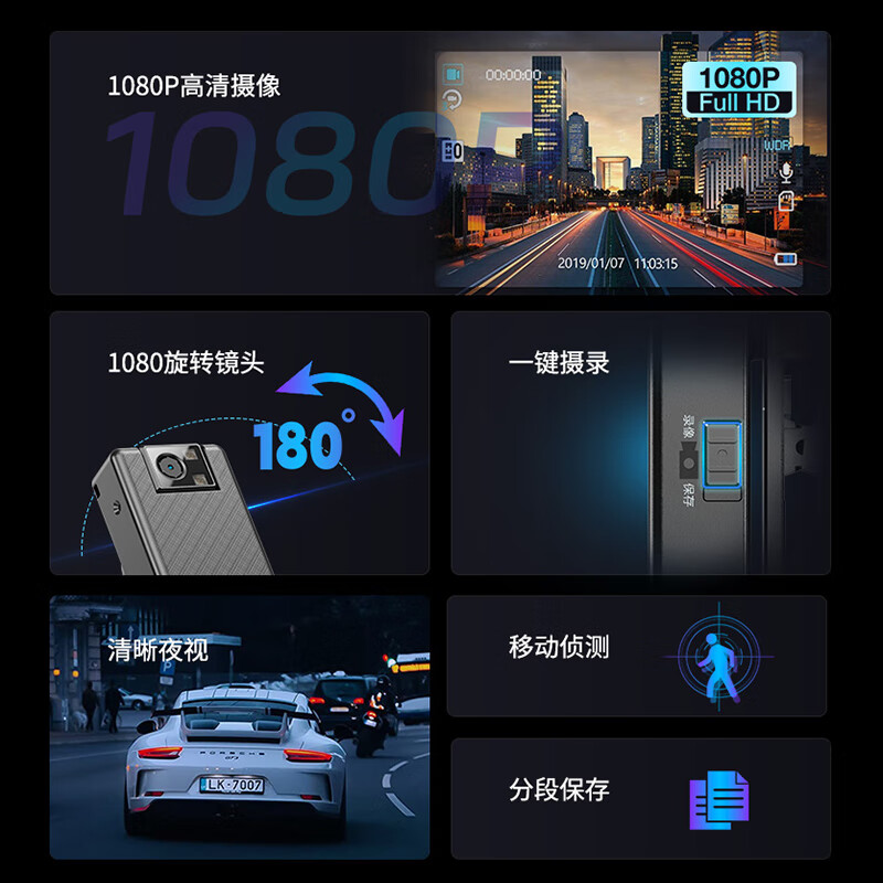 爱国者DSJ-S9翻转镜头小型执法记录仪1080P高清夜视录音录像256G高清大图