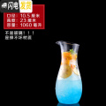 三维工匠凉水壶冷水壶家用塑料PC亚克力耐高温热餐厅酒吧饮料果汁壶瓶扎壶 透明1060毫升斜口壶