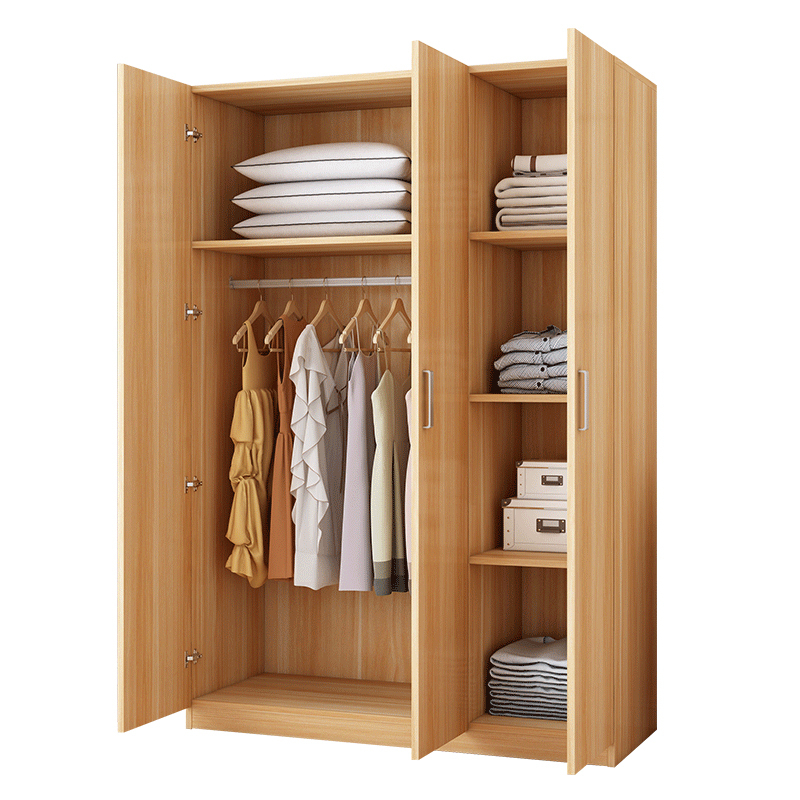 衣柜现代简约闪电客用木质衣橱家用卧室柜子组装木经济型挂衣柜