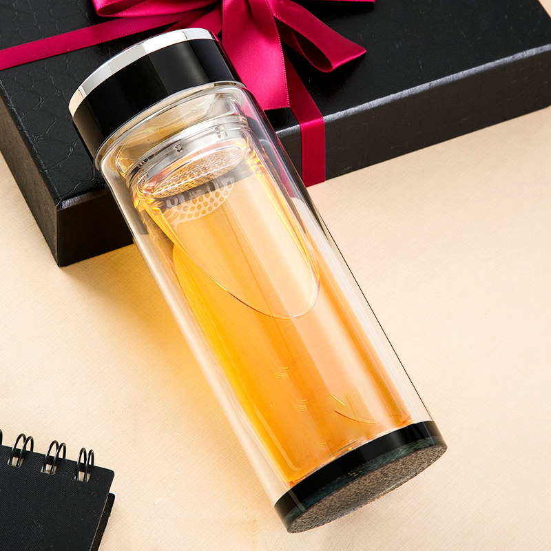 touchnewjhtouchnew双层玻璃杯加厚防滑水晶杯子泡茶杯办公杯