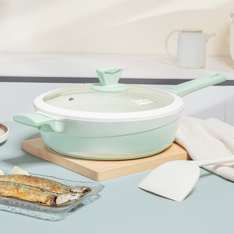 德铂(Debo) 费利昂铝合金炒锅陶瓷涂层28CM不粘锅电磁炉燃气DEP-899