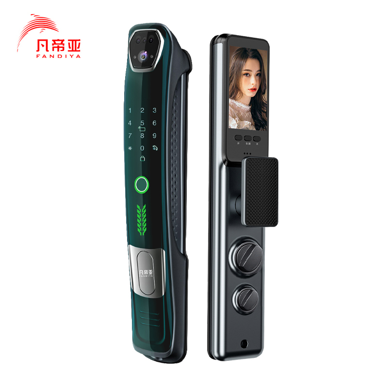 凡帝亚智能锁智能门锁FDY-R32 3D人脸识别,远程解锁,视频对讲、电子猫眼、移动侦测、抓拍照片、全自动开锁