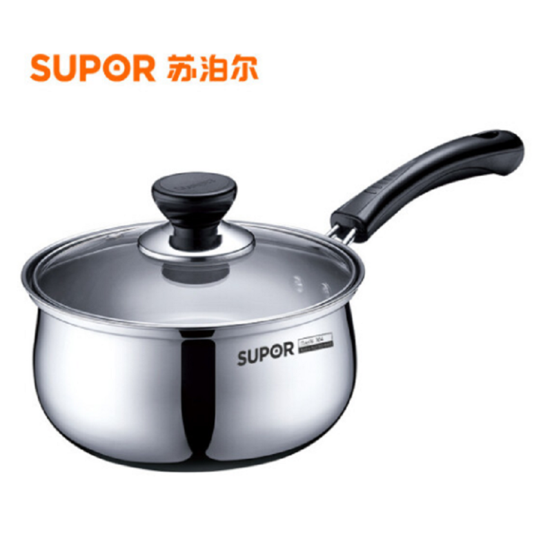 苏泊尔(SUPOR) 奶锅 好帮手小汤锅 304不锈钢小奶锅小泡面锅 电磁炉通用锅具 ST18H3-18CM