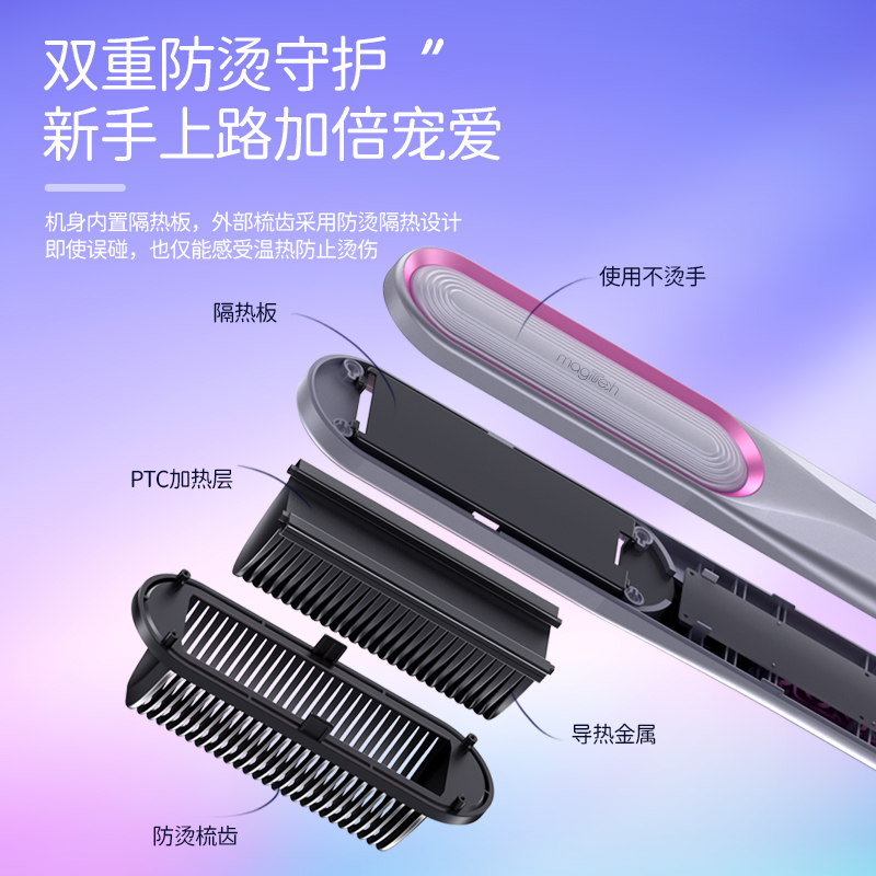 直发梳负离子一梳直发梳神器不伤发造型梳电动梳子懒人卷发梳拉直板