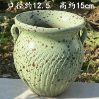 粗陶简约老桩花盆大号复古陶罐小法师透气花器创意欧式多肉盆特价 黄色 中