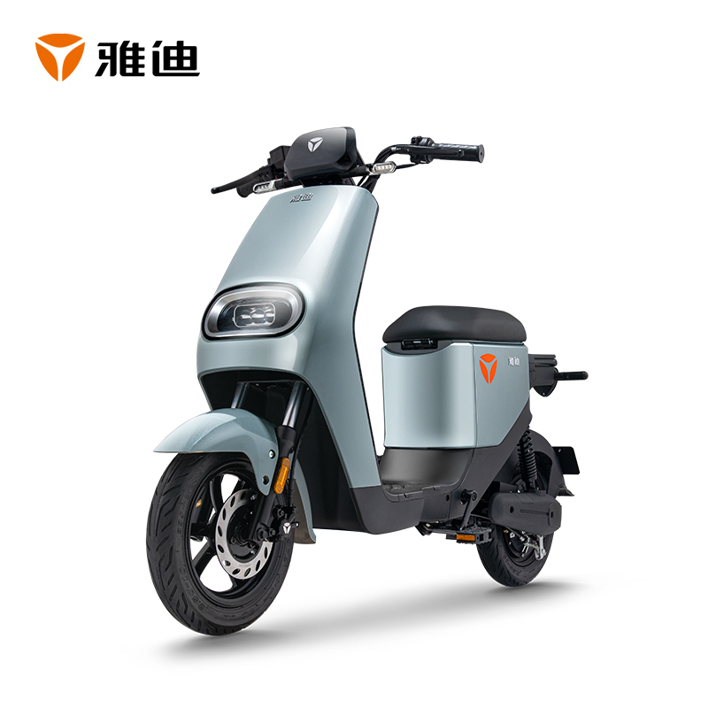 雅迪电动车DE2新国标电动自行车可上牌48v24ah锂电电动车100公里长续航男女通用款电瓶车 磐石灰基础版