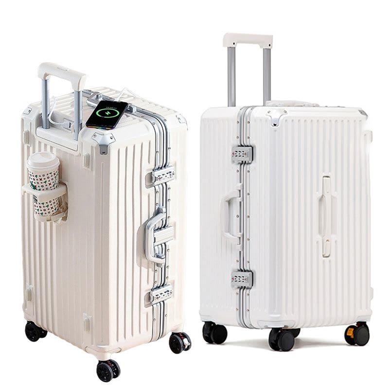 爱路达 铝合金拉杆箱行李箱 多色可选 折叠水杯架+USB充电+静音五轮26寸 XY26/个图片