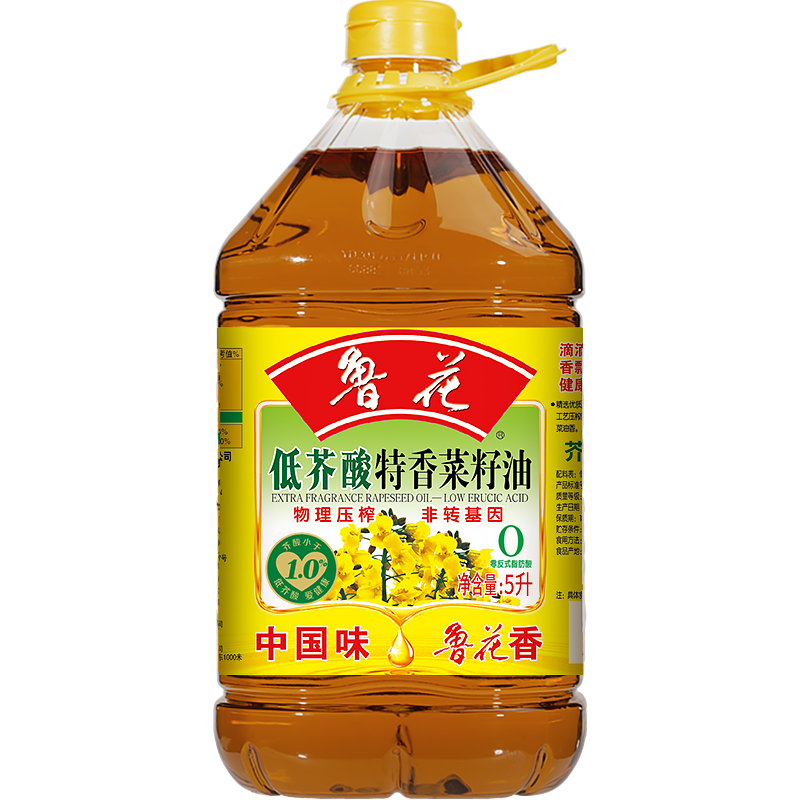 鲁花低芥酸特香菜籽油5L*3 食用油 非转基因 粮油 礼品 家用炒菜 植物油 营养健康轻食 送礼佳品 物理压榨 香浓味美高清大图