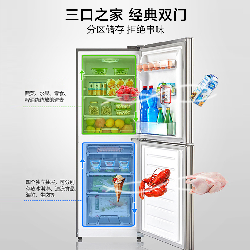 Midea/美的 BCD-173M 家用双门电冰箱