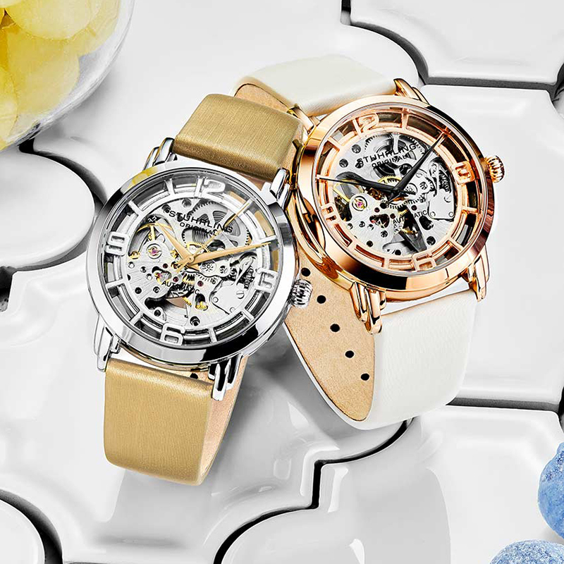 stuhrling施图灵手表原装进口3982自动机械手表40毫米女士商务镂空