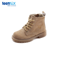 天美意(Teenmix)童鞋儿童英伦马丁靴秋冬中小童时尚中筒保暖牛皮靴女童靴子DX0517