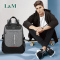 L&M 新款双肩包男休闲背包大容量商务旅行旅游出差电脑包初中生书包高中生大学生