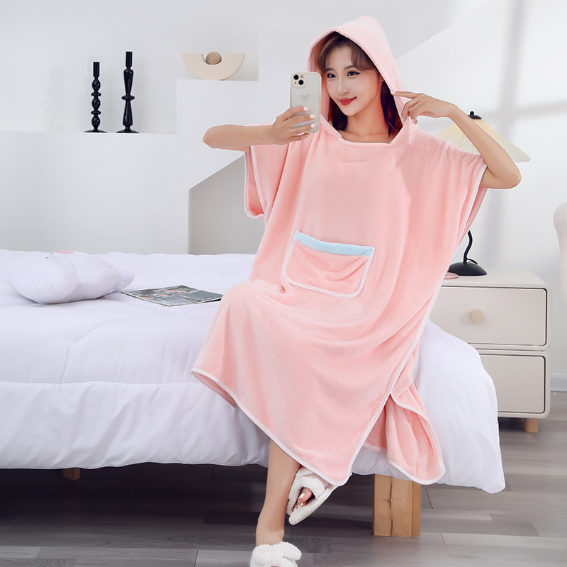 斜月三星成人儿童亲子套装浴袍款式大号长款可穿浴衣柔软吸水