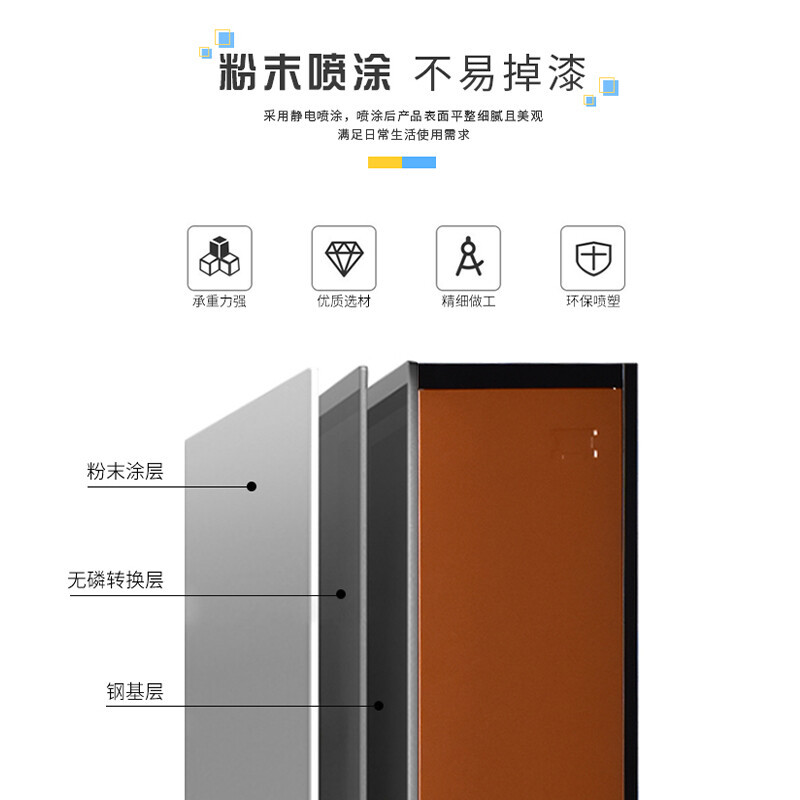 绵冠MIANGUAN更衣柜单门员工柜钢制办公柜宿舍储物柜铁皮柜 单门纯白