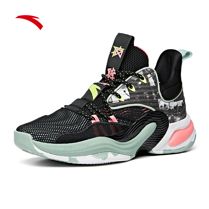 安踏篮球鞋男鞋2021新款高帮防滑缓震肆无忌惮要疯战靴视频