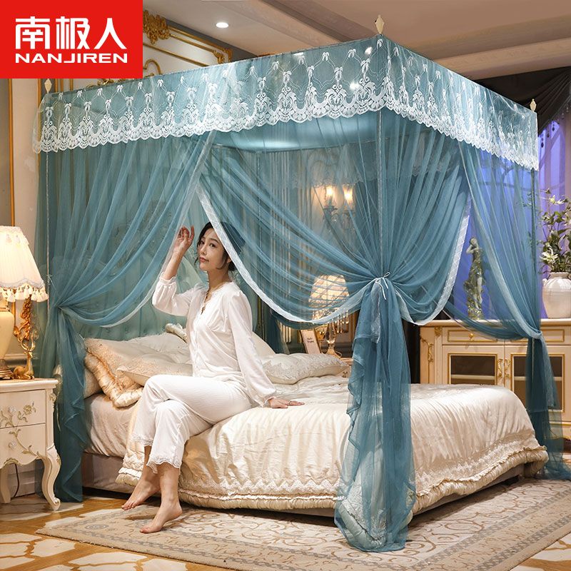 蚊帐家用防尘公主欧式宫廷落地加厚遮光帘2023加密支架高端不锈0高清大图