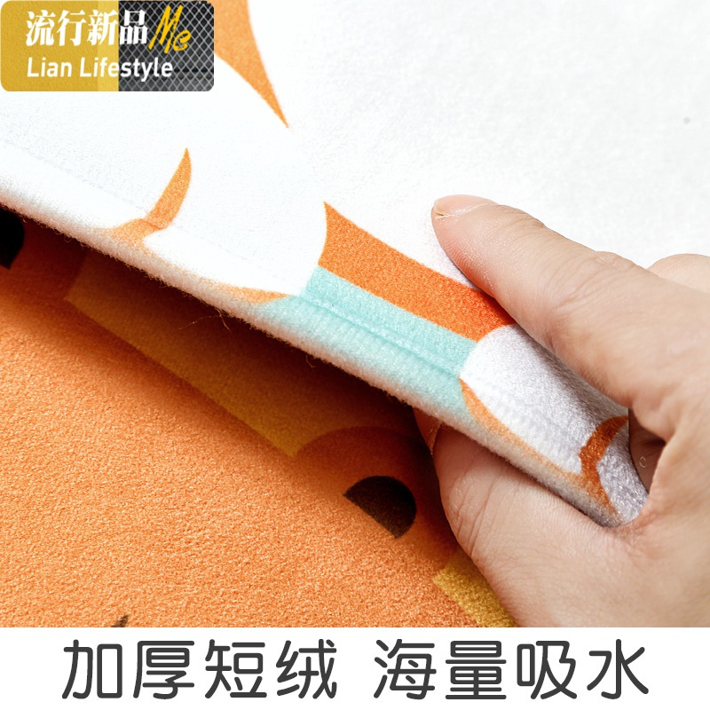 卡通半圆卫生间地垫浴室防滑垫厕所厨房速干吸水脚垫卧室客厅垫 三维工匠
