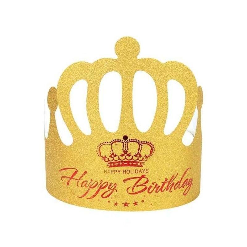 金卡生日皇冠帽蛋糕装饰生日帽蛋糕帽儿童生日卡通party用品帽子小