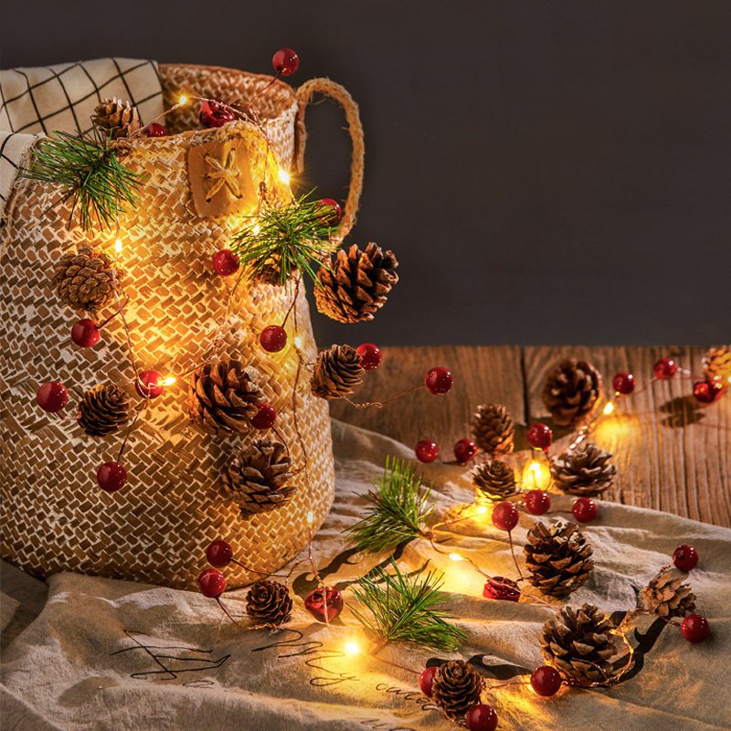 圣诞节装饰品活动场景布置节日装扮挂饰店铺橱窗圣诞树挂件松果铃铛2