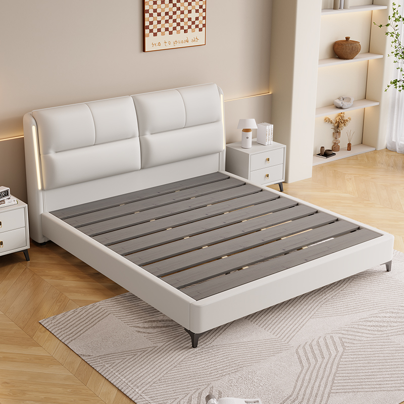 8米主卧大床智能床头暖灯软包储物床1.5m皮艺床现代简约婚床双人床