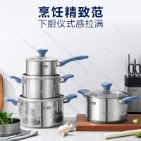 爱仕达汤锅 22cm抗菌不锈钢煮锅炖锅煲汤宝宝辅食锅奶锅煮面锅 明火燃气电磁炉通用TS22B7WG