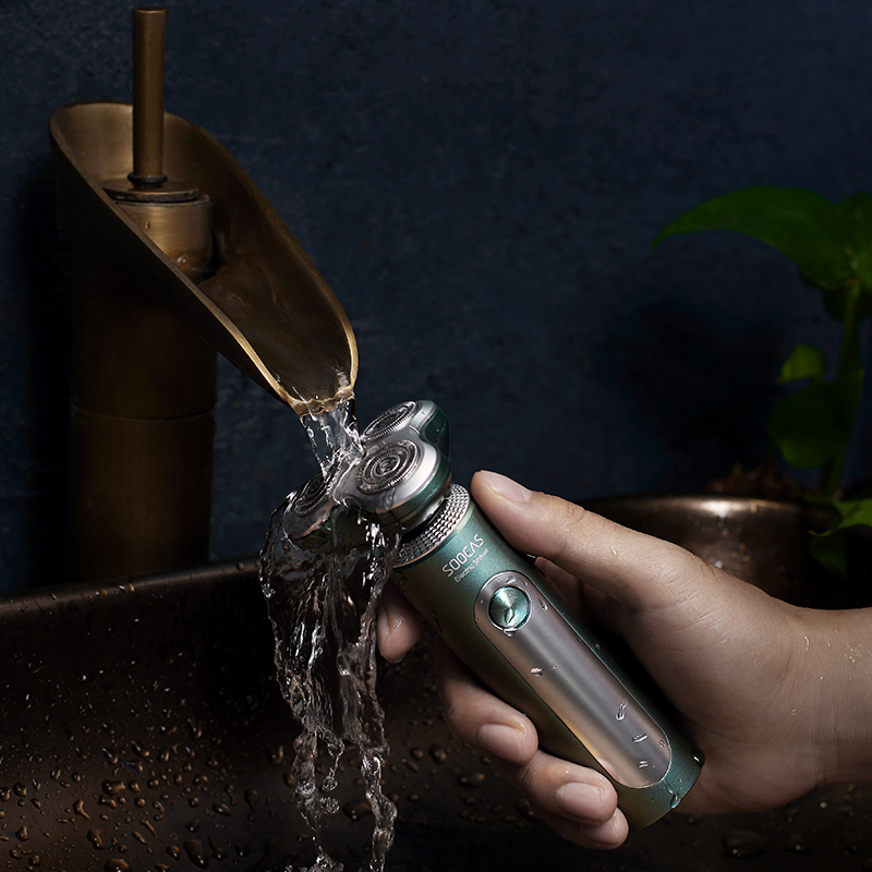 素士 凌朗顺滑型电动剃须刀全身水洗S5 墨绿高清大图