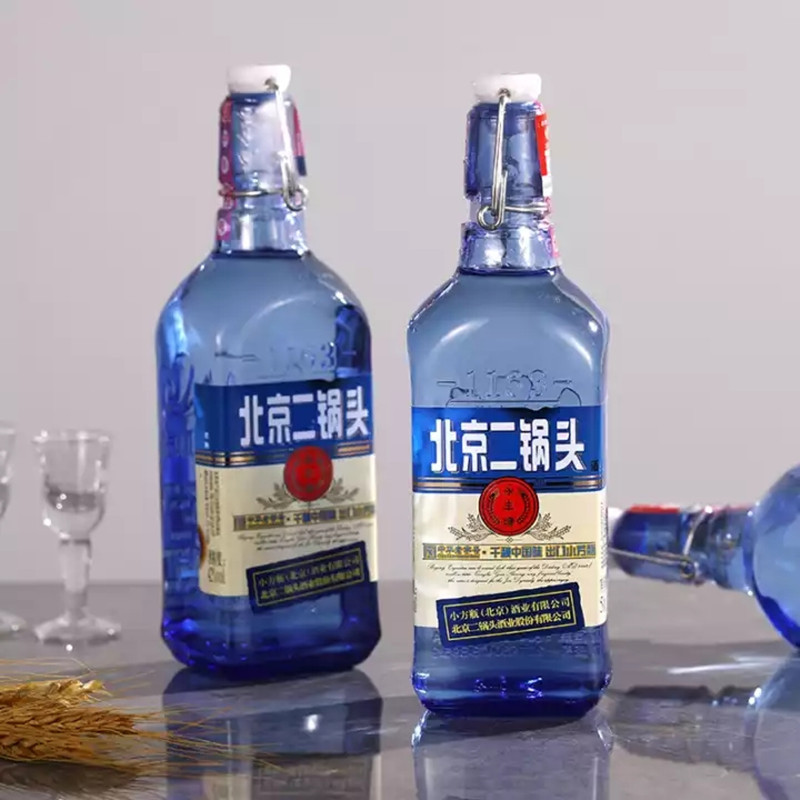 永丰牌北京二锅头(出口型小方瓶)蓝瓶42度清香型 500ml*12瓶整箱装