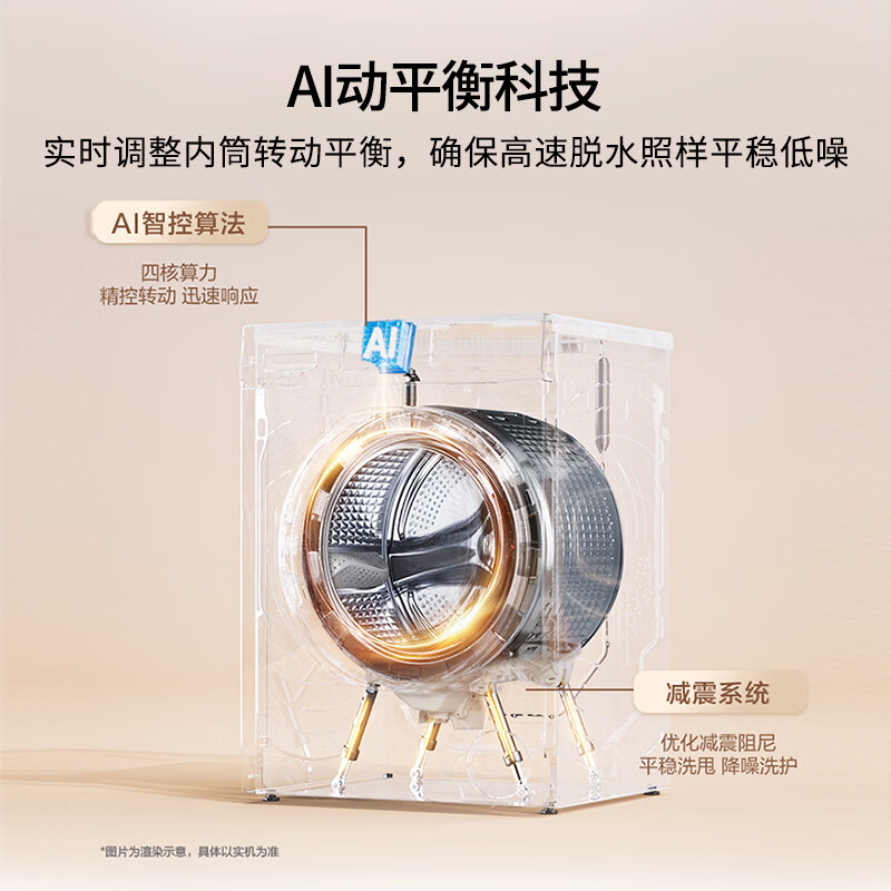 海尔洗衣机 XQG80-L58E超薄滚筒洗衣机8kg小户型薄款家用全自动变频8kg高清大图
