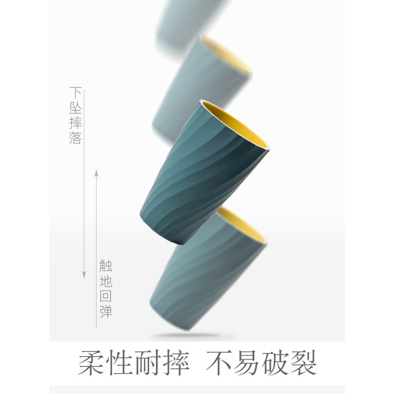 简约漱口杯家用刷牙杯子套装情侣牙刷杯一对牙缸儿童可爱洗漱杯 三维工匠 4个装(深蓝+浅粉+灰白+浅蓝)高清大图
