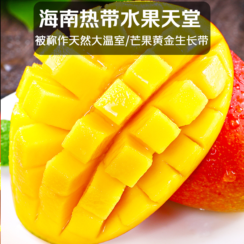 冠町 海南贵妃芒果 中果9斤装单果120g左右 新鲜特产水果生鲜