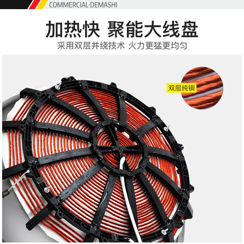 德玛仕DEMASHI大功率商用电磁炉大锅灶台学校食堂HW-DXC1525-01双头单尾大小炒15kw+25kw(304)高清大图