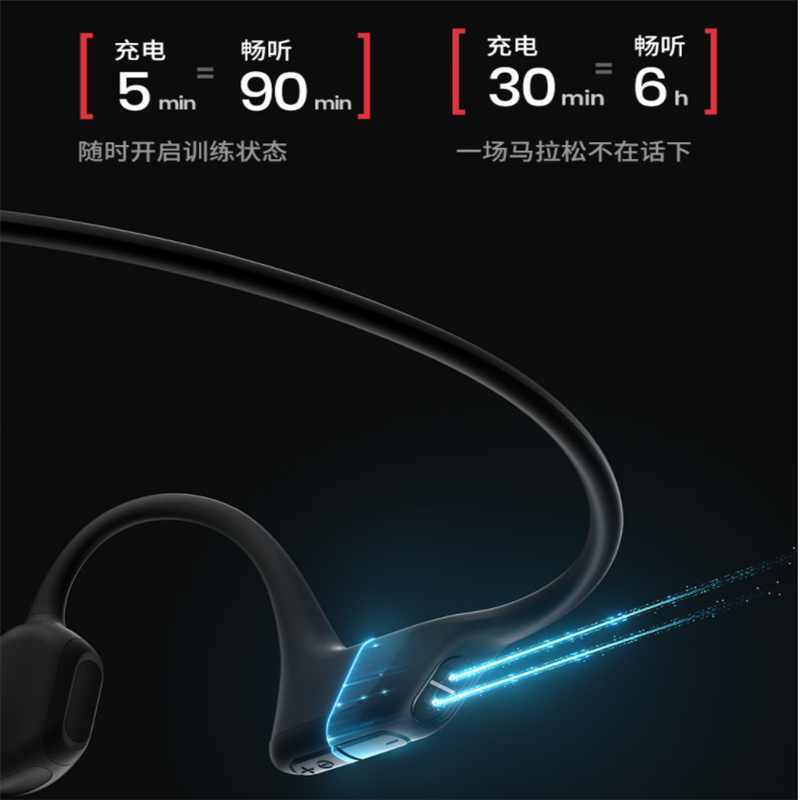 韶音(SHOKZ) OpenRun Pro骨传导蓝牙耳机运动无线耳骨传导耳机跑步骑行S810 骑士黑 单个价