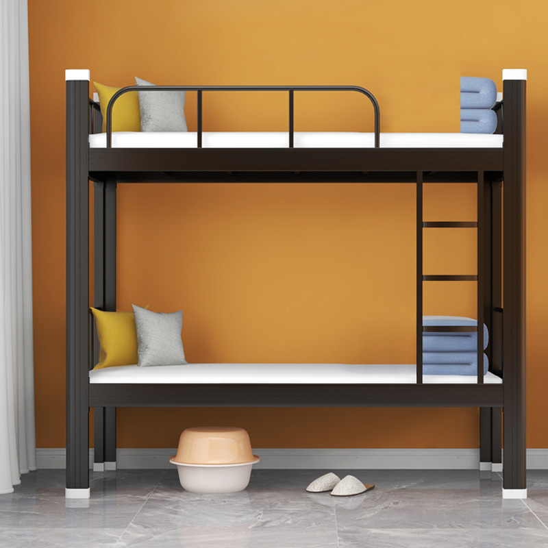 豪利特铁床上下床钢木床宿舍床黑色长2000宽1000高1800