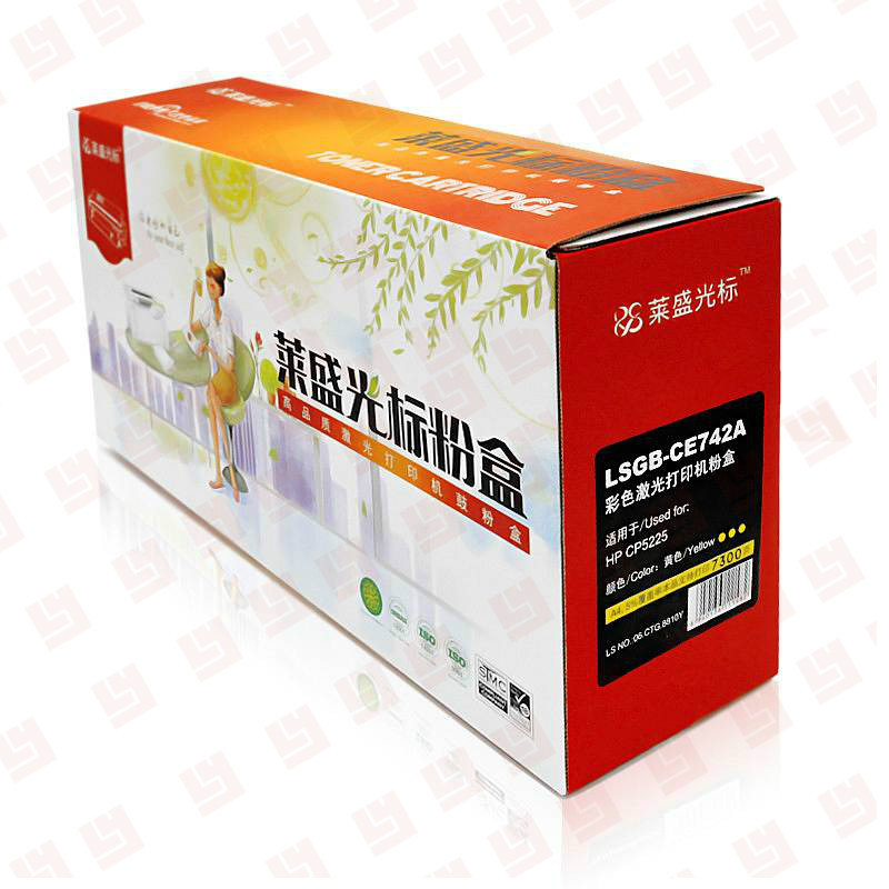 莱盛光标 LSGB-CE742A 粉盒适用HP CP5225 黄色