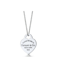 [直营]TIFFANY&CO.蒂芙尼 925银 欧美风格 女士心型吊坠项链 银色 送恋人