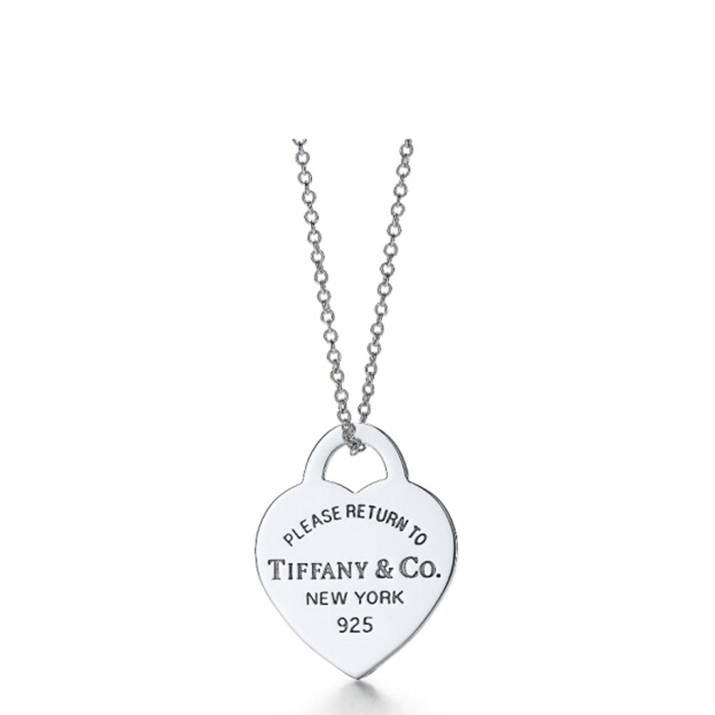 [直营]TIFFANY&CO.蒂芙尼 925银 欧美风格 女士心型吊坠项链 银色 送恋人