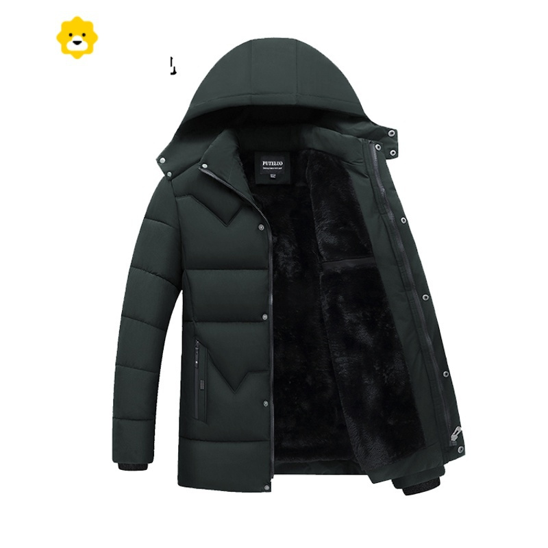 fishbasket爸爸装棉衣男外套中老年加绒加厚p暖棉袄中年人男士装棉服