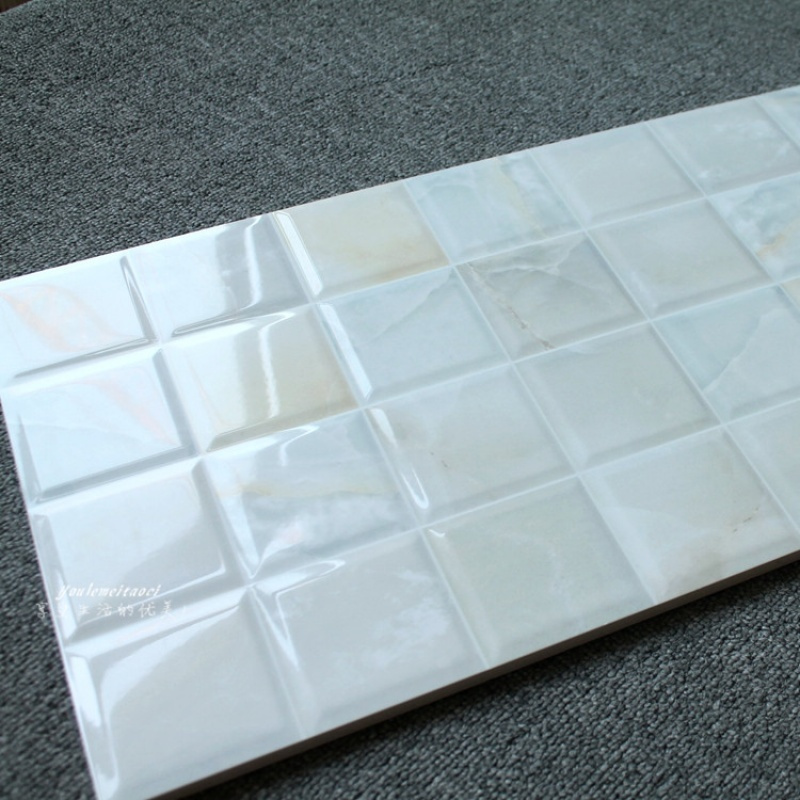 浅蓝色小方格厨房卫生间墙砖300*600客厅背景墙瓷砖浴室防滑地砖壹德壹