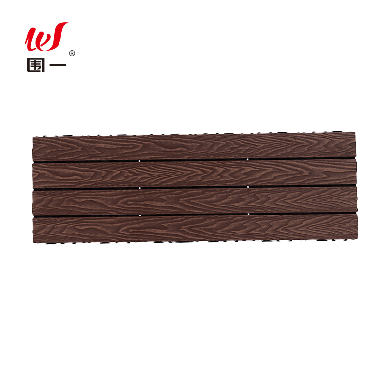 围一 塑木地板 3D雕花咖啡色-600*22MM 片高清大图