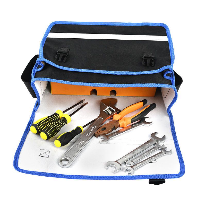 水电工工具包牛津布加厚多功能维修工具包工地木工耐磨单肩工具包蓝色