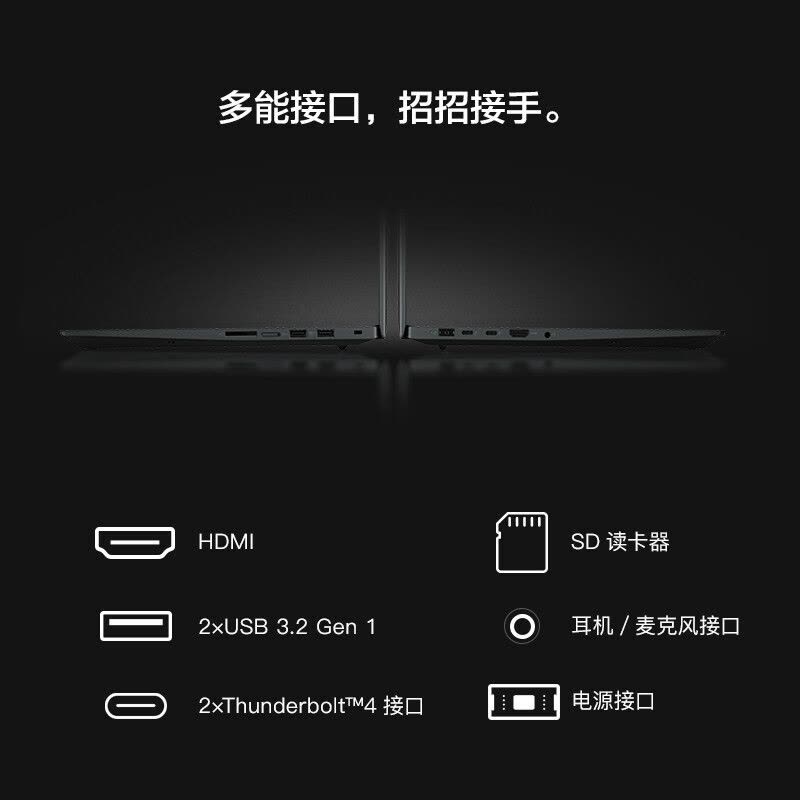 联想ThinkPad P1隐士 10CD 16英寸(i7-11800H/16G/512G SSD/2.5K屏/RTX A2000 4G独显)轻薄设计游戏笔记本电脑 标配图片